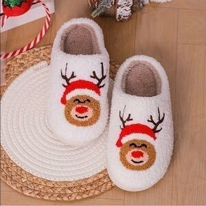 Deer Elk Reindeer Plush Slippers Size 9/10